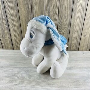 Disney Snowflake  12" Eeyore White  Plush Stuffed Animal Toy With Scarf